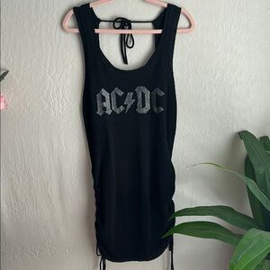 Fashion Nova Black AC/DC Mini Dress